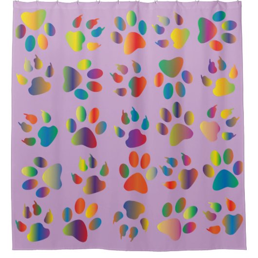 Classy Pawprints Hond Kat dierlijke tracks Douchegordijn (Voorkant)