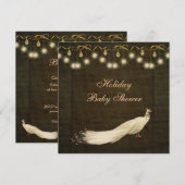 Classy Peacock neutraal kerstBaby shower Kaart (Voorkant / Achterkant)