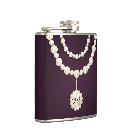 Classy Pearl Ketting monogram heupkolf Heupfles (Rechts)