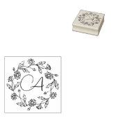 Classy pensioen moderne bloem zwart rubberstempel (Gestempeld)