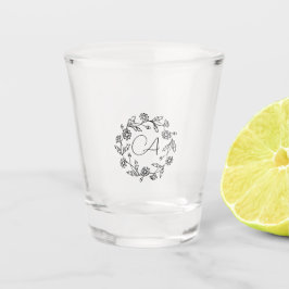 Classy pensioen moderne bloem zwart shot glas