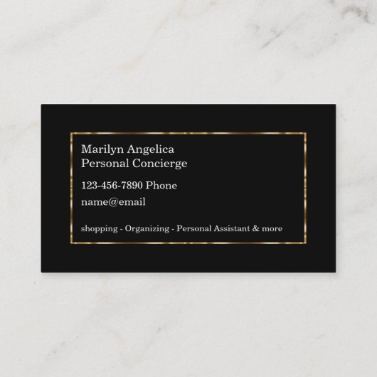 Classy Personal Concierge Assistant Visitekaartje (Achterkant)