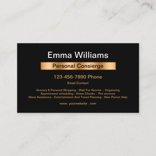 Classy Personal Concierge Visitekaartje (Voorkant)