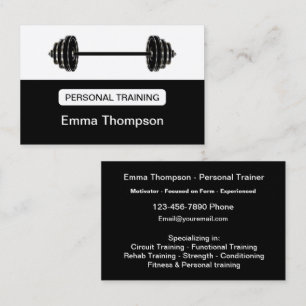 Classy Personal Fitness Trainer Cool Visitekaartje