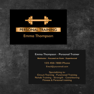 Classy Personal Trainer Fitness Visitekaartje