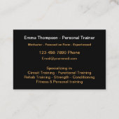 Classy Personal Trainer Fitness Visitekaartje (Achterkant)