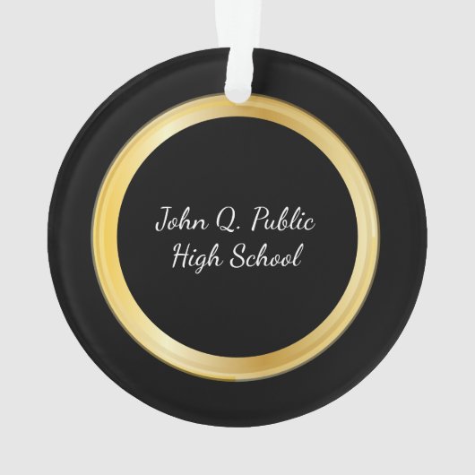 Classy Personalized Gold Graduation Cap and Tassel Ornament (achterkant)