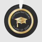 Classy Personalized Gold Graduation Cap and Tassel Ornament (voorkant)