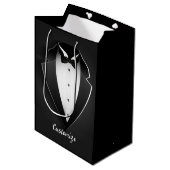 Classy Personalized Tuxedo Medium Cadeauzakje (Voorkant Gekanteld)
