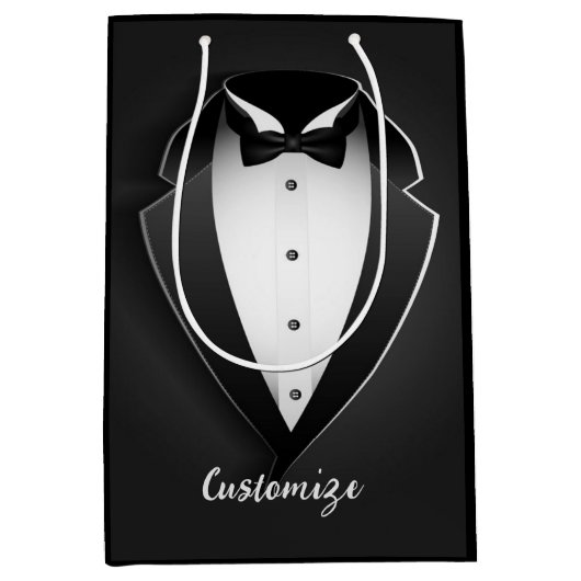 Classy Personalized Tuxedo Medium Cadeauzakje (Voorkant)