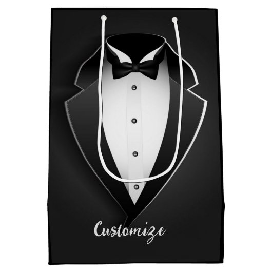 Classy Personalized Tuxedo Medium Cadeauzakje (Achterkant)