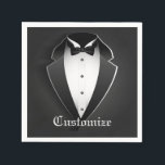 Classy Personalized Tuxedo Napkins Servet<br><div class="desc">*Pas uw servetten aan door uw eigen tekst toe te voegen.</div>