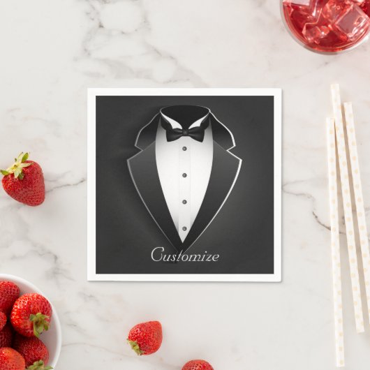 Classy Personalized Tuxedo Napkins Servetten (Insitu)