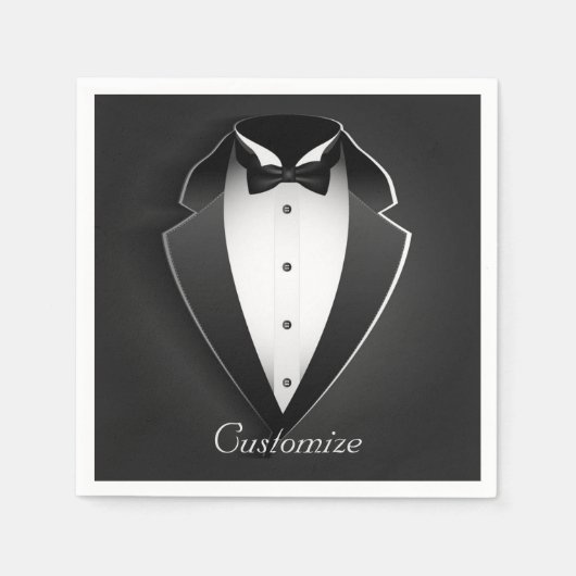 Classy Personalized Tuxedo Napkins Servetten (Voorkant)