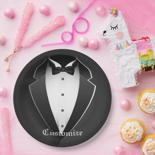 Classy Personalized Tuxedo Papieren Bordje (Feest)