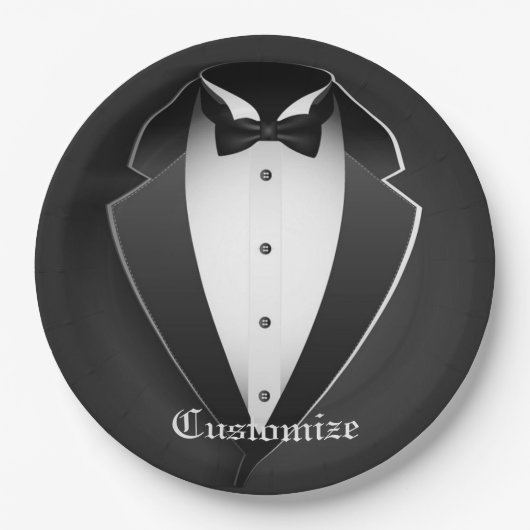 Classy Personalized Tuxedo Papieren Bordje (Voorkant)