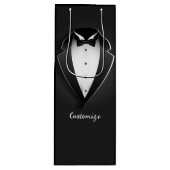 Classy Personalized Tuxedo Wijn Cadeautas (Voorkant)