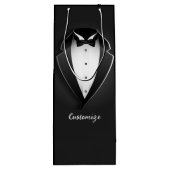 Classy Personalized Tuxedo Wijn Cadeautas (Achterkant)