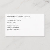 Classy persoonlijke conciërge professional visitekaartje (Achterkant)