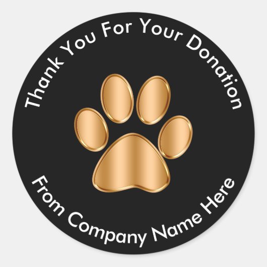 Classy Pet Donation Logo Dank u Stickers (Voorkant)