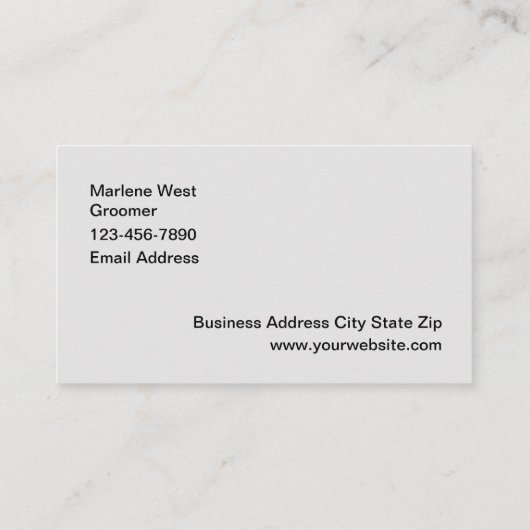 Classy Pet Groomer Grooming Visitekaartjes (Achterkant)