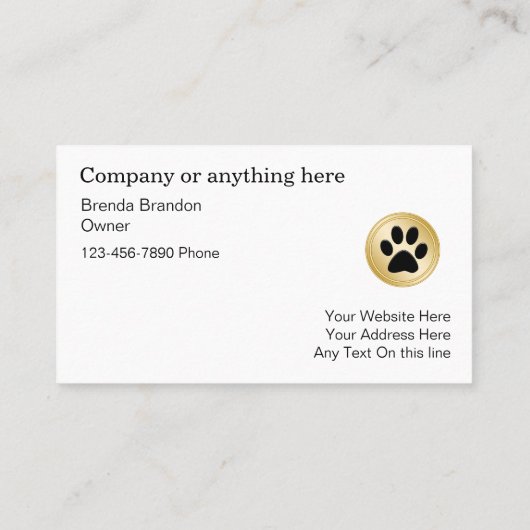 Classy Pet Groomer Visitekaartjes (Achterkant)