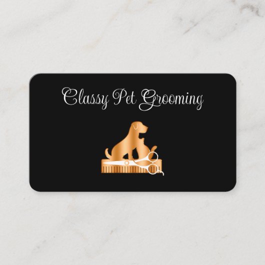 Classy Pet Grooming Ronde Hoek Visitekaartjes (Voorkant)