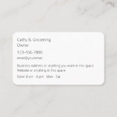 Classy Pet Grooming Ronde Hoek Visitekaartjes (Achterkant)