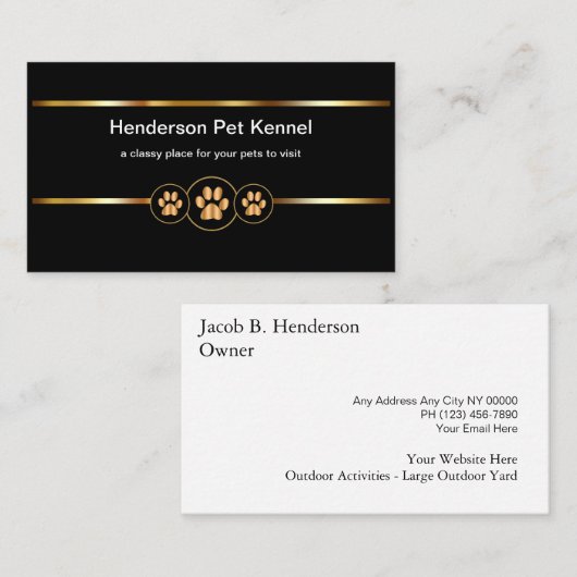 Classy Pet Kennel Visitekaartje (Voorkant / Achterkant)