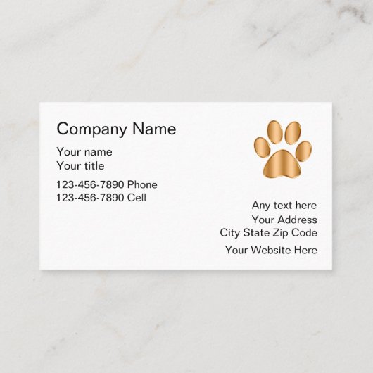 Classy Pet Salon Visitekaartjes (Achterkant)