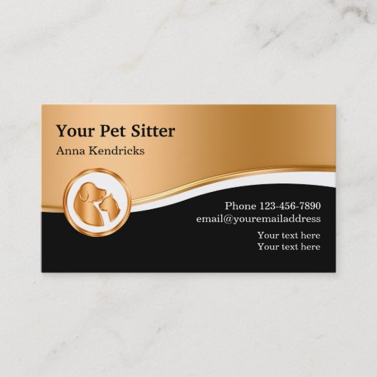 Classy Pet Service Business Cards Visitekaartje (Voorkant)