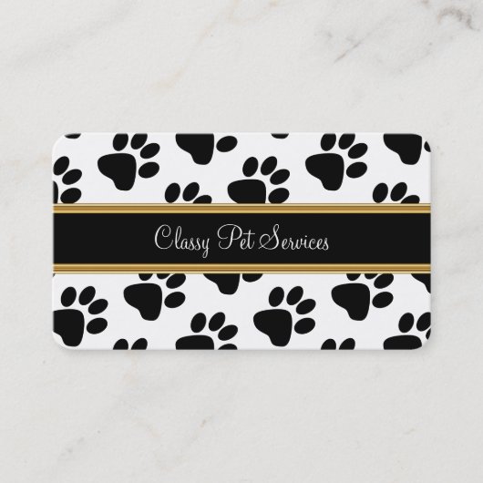 Classy Pet Service Paw Print Visitekaartje (Voorkant)