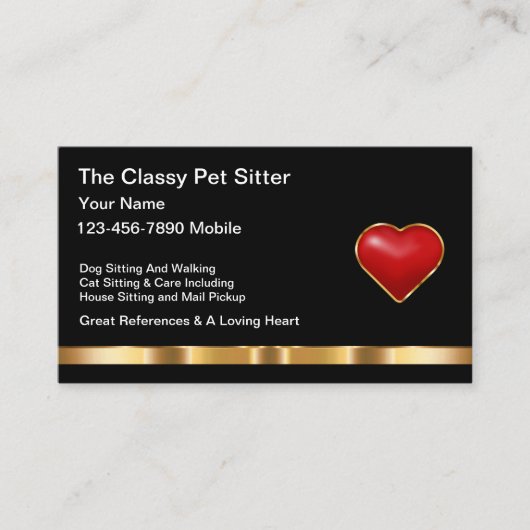 Classy Pet Sitter en Home Watch Visitekaartjes (Voorkant)