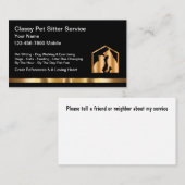 Classy Pet Sitter Home Diensten Visitekaartje (Voorkant / Achterkant)