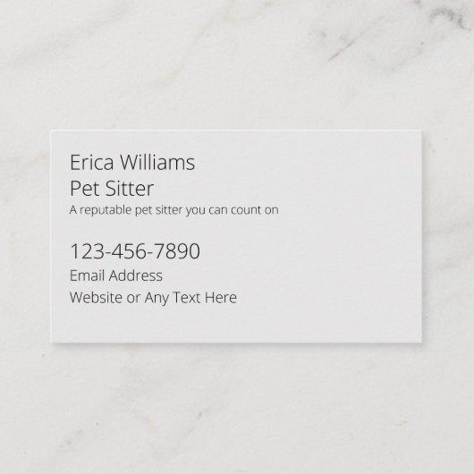 Classy Pet Sitter Hond en Kat Visitekaartjes (Achterkant)