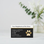 Classy Pet Sitter Visitekaartjes (Staand voorkant)