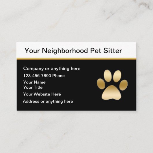 Classy Pet Sitter Visitekaartjes (Voorkant)