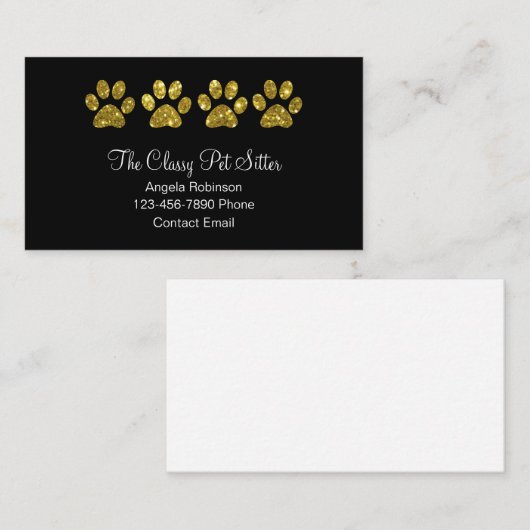 Classy Pet Sitter Visitekaartjes (Voorkant / Achterkant)