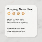 Classy Pet Theme Vierkante Visitekaartje (Achterkant)