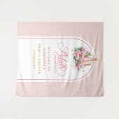 Classy petals and prosecco blush gold event banner wandkleed (Voorkant (horizontaal))