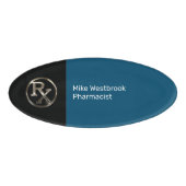 Classy Pharmacist Oval Name Tag Design Sjabloon (Voorkant)