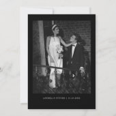 Classy Photo Black Wedding Kaart (Achterkant)