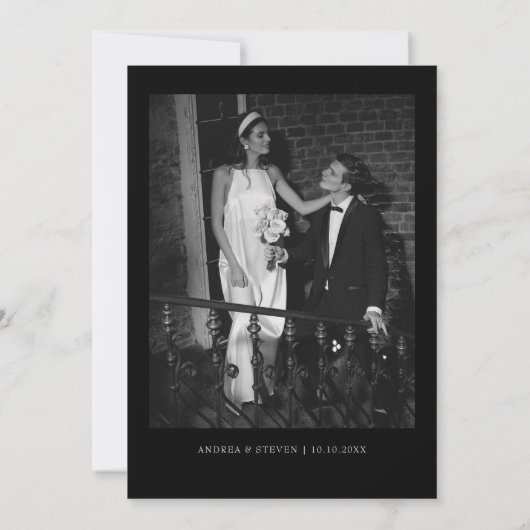 Classy Photo Black Wedding Kaart (Achterkant)