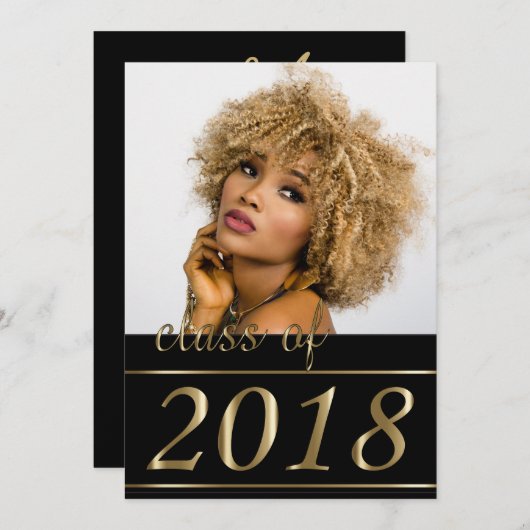 Classy Photo Graduation Kaart (Voorkant / Achterkant)