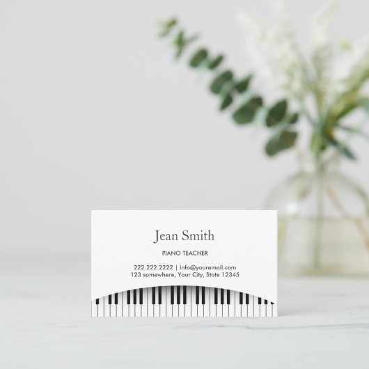 Classy Piano Keys Piano Teacher Visitekaartje (Staand voorkant)