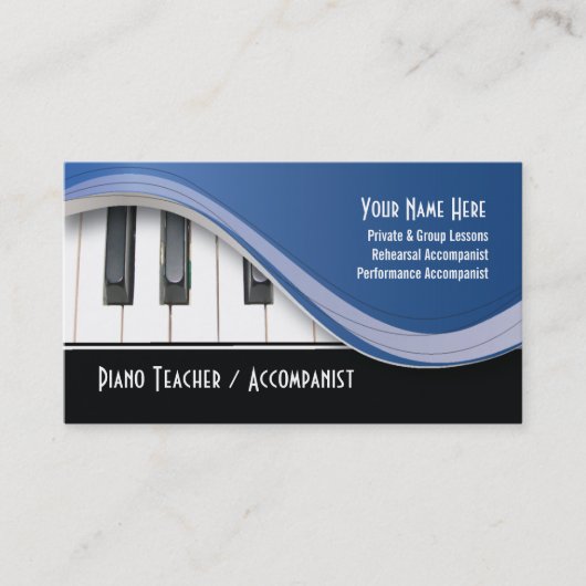Classy Piano Teacher Visitekaartje (Voorkant)