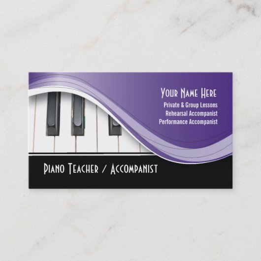 Classy Piano Teacher Visitekaartje (Voorkant)