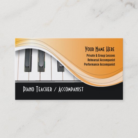 Classy Piano Teacher Visitekaartje (Voorkant)