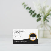 Classy Piano Teacher Visitekaartjes (Staand voorkant)