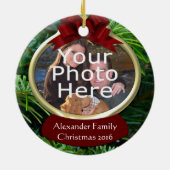 Classy Pine Custom Foto Kerstmis Ornament (Achterkant)